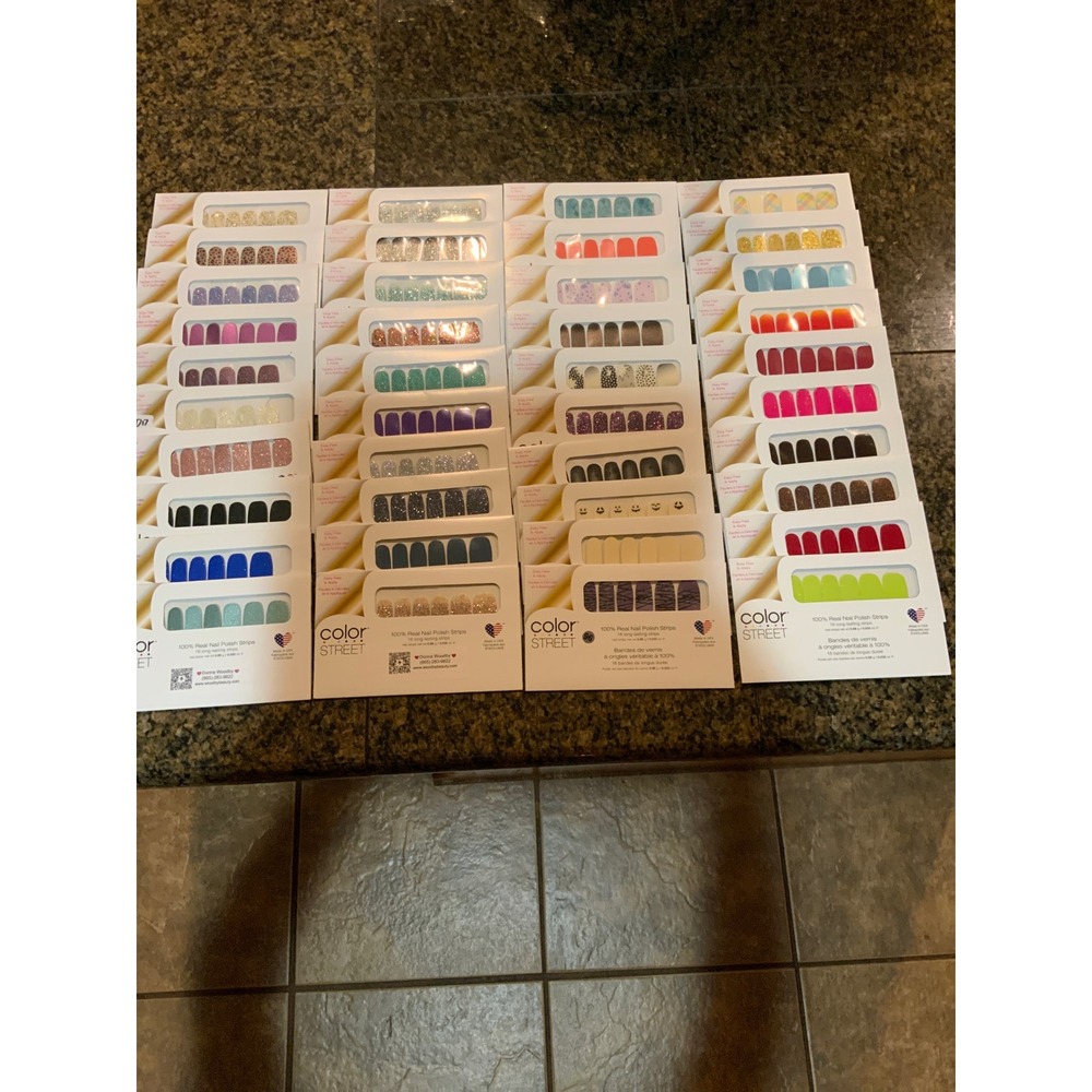 Color Street Nail Polish Strips Bulk Lot 40 Sets Glitter Solids Patterns New